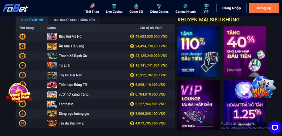 Trò chơi Nổ Hũ & Slot Games hz888 win